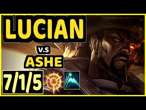 LUSKKA (LUCIAN) vs ASHE - 7/1/5 KDA BOTTOM ADC CHALLENGER GAMEPLAY - BR