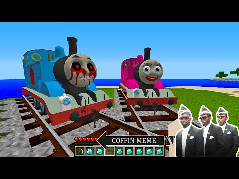 Thomas.Exe and Thomas Girl Tank Engine in Minecraft - Coffin Meme