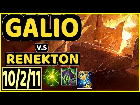 XIAOWEI (GALIO) vs RENEKTON - 10/2/11 KDA MID GAMEPLAY - KR Ranked GRANDMASTER