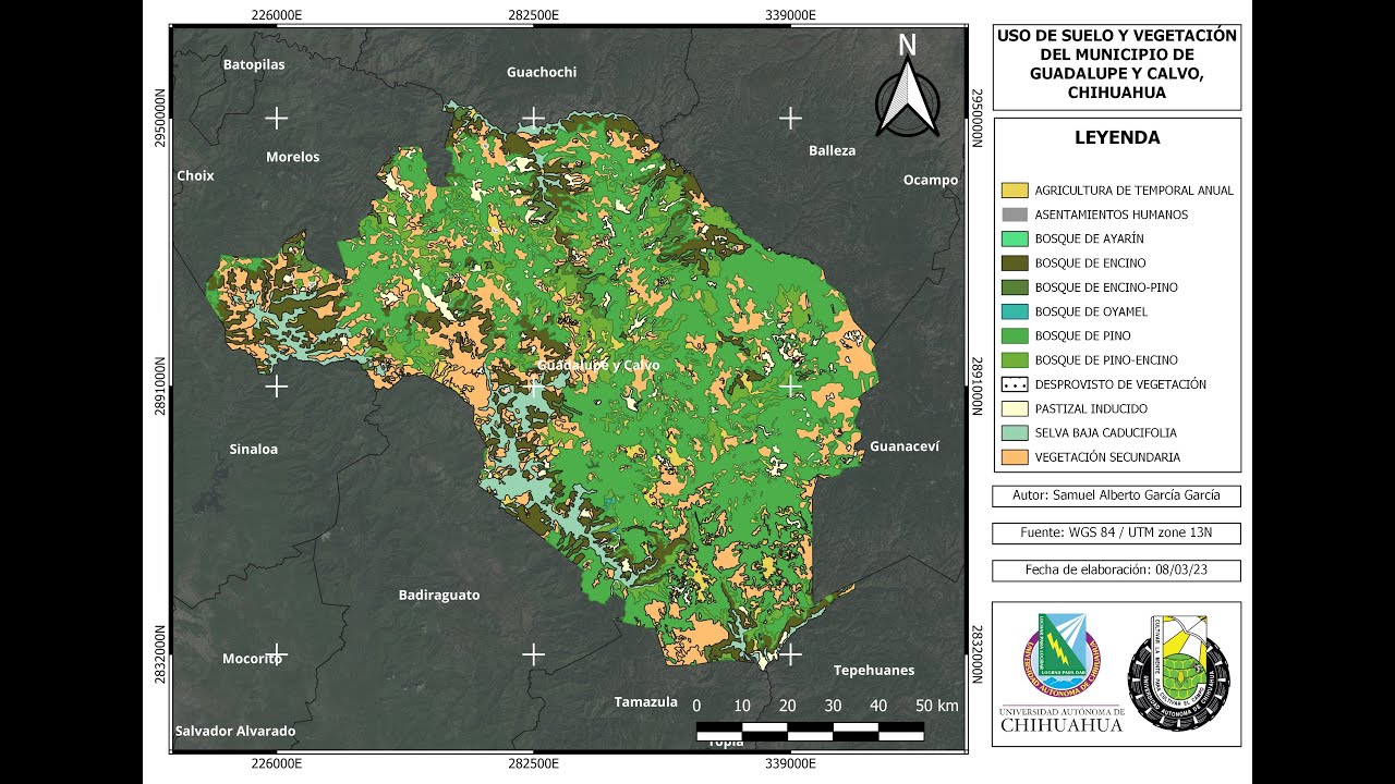 MAPA DE USO DE SUELO Y VEGETACIÓN EN QGIS