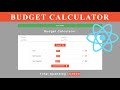 React Hooks Project Budget Calculator