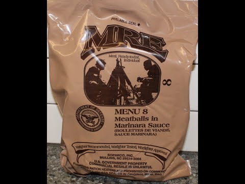 US Military MRE Menu A #8 Meatballs in Marinara Sauce...