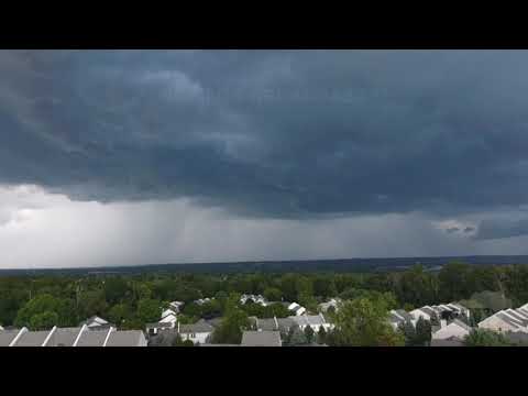 08-10-2021 Chalfont PA Aerial View of Shelf Cloud and Severe Thunderstorm