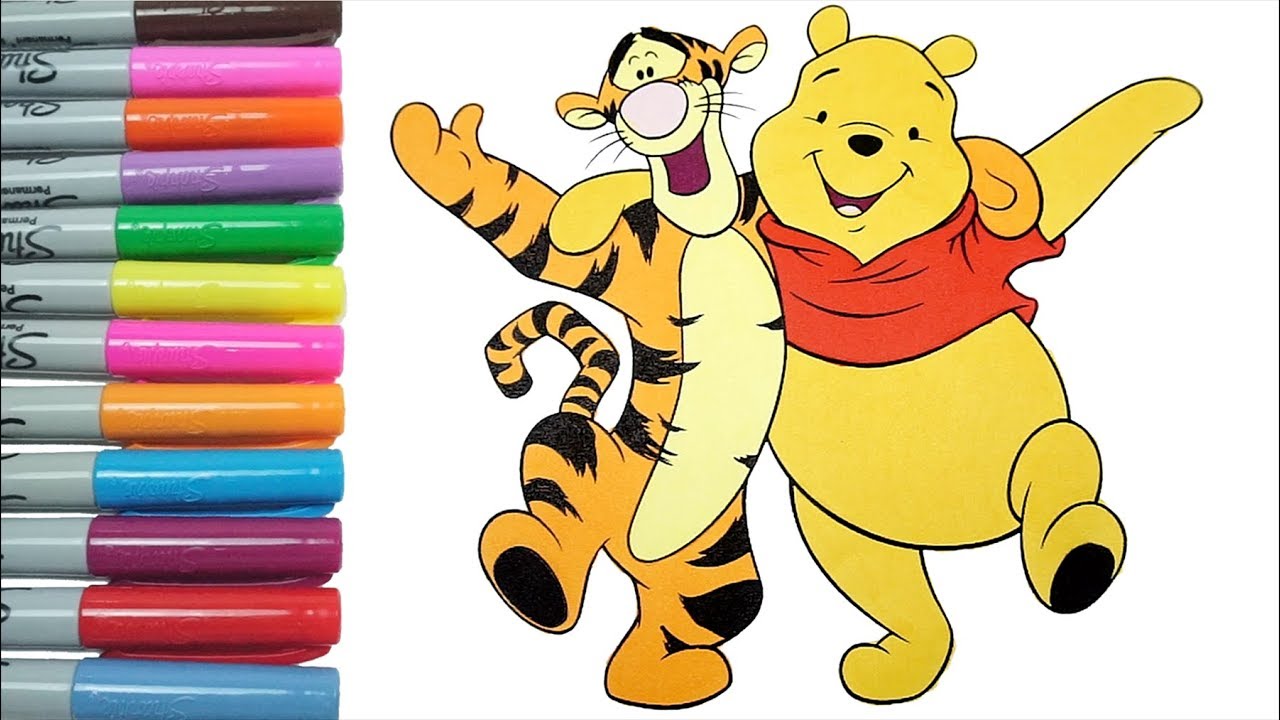 Winnie The Pooh Coloring Book | Painting Pooh | Hand Coloring | Learn Colors