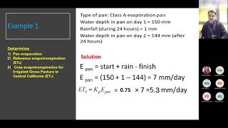 Hydrology: Lecture 5 Part 2: Pan Evaporation