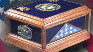 navy shadow box urn