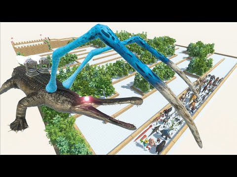 ESCAPE FROM ALIEN MACHIMOSAURUS REX - JUNGLE COURSE - LAST SURVIVOR - Animal Revolt Battle Simulator