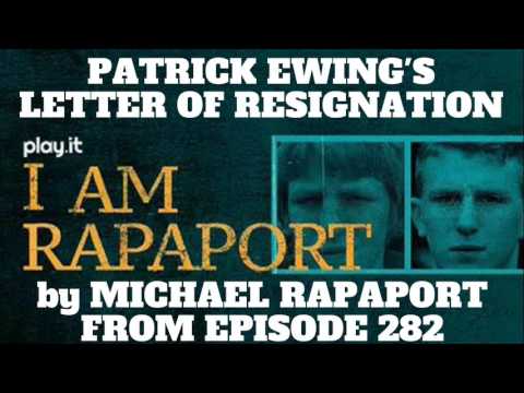 Patrick Ewing's Letter of Resignation to Michael Jordan and his Charlotte Hornets