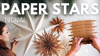 How to make Paper hanging stars! 3 DIYS!