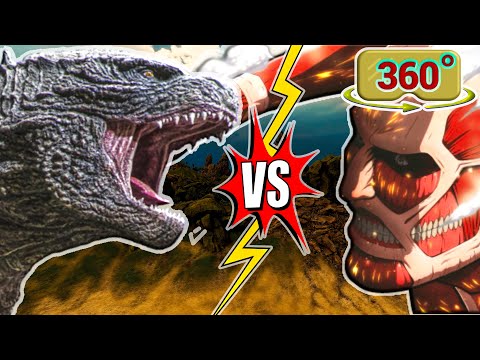 360 / VR video Godzilla VS The Rumbling - Attack on Titan - Monster Battle