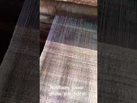 Plain natural tussar ghicha silk fabric