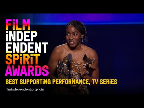 AYO EDEBIRI wins BEST SUPPORTING in BEST NEW SCRIPTED SERIES | 2023 Film Independent Spirit Awards
