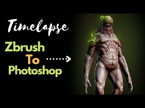 Zbrush to Photoshop,  Bio Mutant creature concept Timelapse.