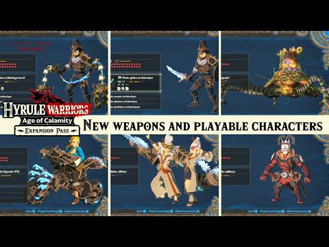 All new weapons and playable characters unlockable in the Hyrule Warriors AOC DLC Gameplay [FR]