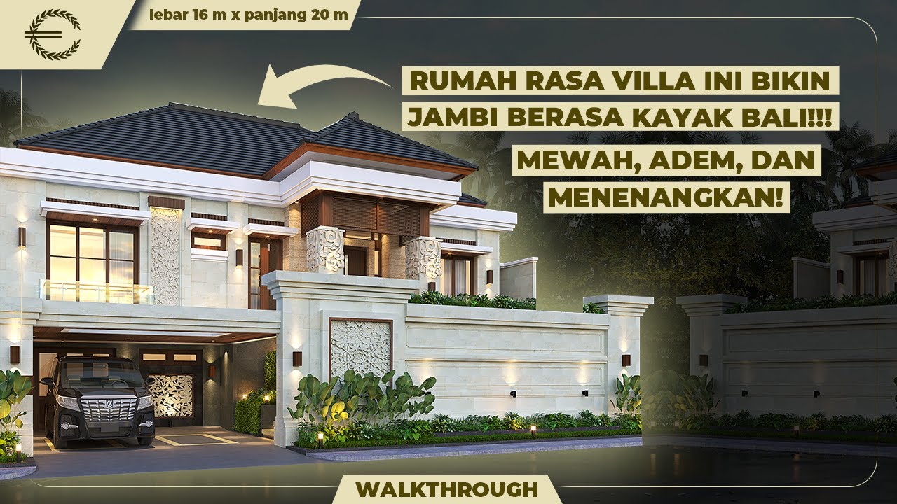 Video 3D Desain Rumah Villa Bali 1.5 Lantai Bapak dr. Rudi - Jambi