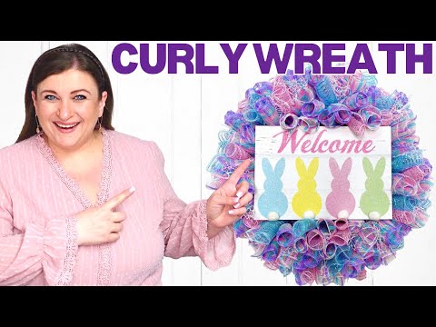 How to Make a Basic Curly Deco Mesh Easter Wreath Tutorial