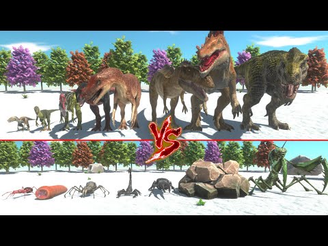 Carnivore Dinosaurs Vs Giant Invertebrates | ARBS - Animal Revolt Battle Simulator
