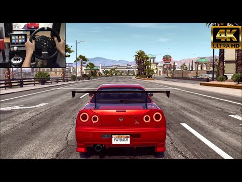 NEED FOR SPEED PAYBACK - NISSAN SKYLINE GT-R V-SPEC STEERING WHEEL GAMEPLAY