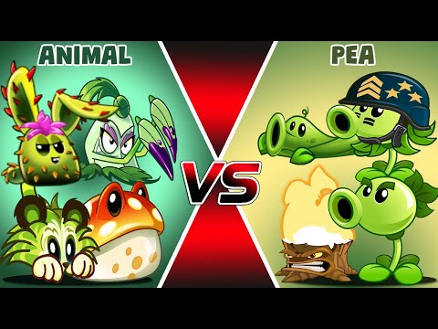 PvZ 2 Team Animal Vs Pea-who would win?Team Plant Vs Team Plant