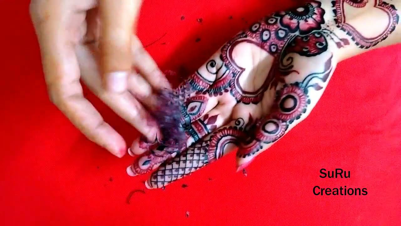 heart shaped color mehndi design by suru creations