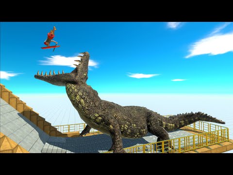 SLIDE INTO PURUSSAURUS MOUTH - Animal Revolt Battle Simulator