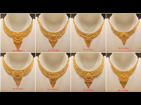 Necklace | 22ct Gold Simple & Elegant Designs Necklaces | Gold Necklace Designs With Price & Weight