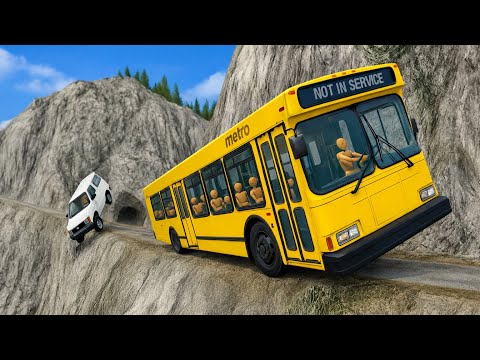 BeamNG.drive | Bus on Cliff of Death😱🔥 #193 - High-Risk Ride ❕
