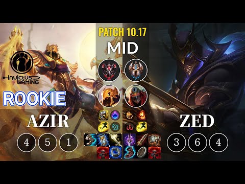 IG Rookie Azir vs Zed Mid - KR Patch 10.17
