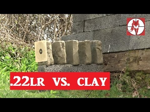 .22lr Shooting clay blocks. Ballistic target.