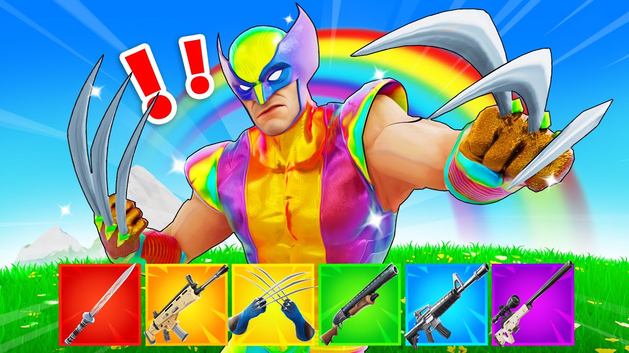 THE *RAINBOW* WOLVERINE CHALLENGE IN FORTNITE! / TG PLAYS / YOUTUBE VIDEO / NO ADS DOWNLOAD!