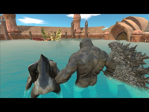 GHIDORAH & RODAN VS KING KONG & GODZILLA 2021 & MUTO FEMALE - Animal Revolt Battle Simulator