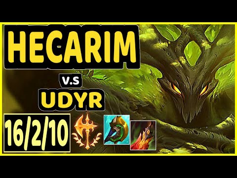 HECARIM vs UDYR - 16/2/10 KDA JUNGLE GAMEPLAY - EUW Ranked GRANDMASTER