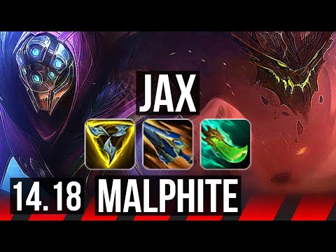 JAX vs MALPHITE (TOP) | 72% winrate, 7 solo kills, Legendary, 10/2/3 | EUW Master | 14.18