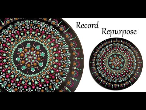 How to Paint a Record Album Dot Mandala - Repurpose - 396