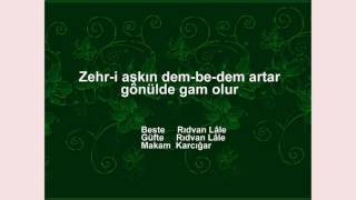 Zehr-i aşkın dem-be-dem artar gönülde gam olur