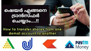 How to transfer shares from one demat account to another demat account through cdsl malayalam