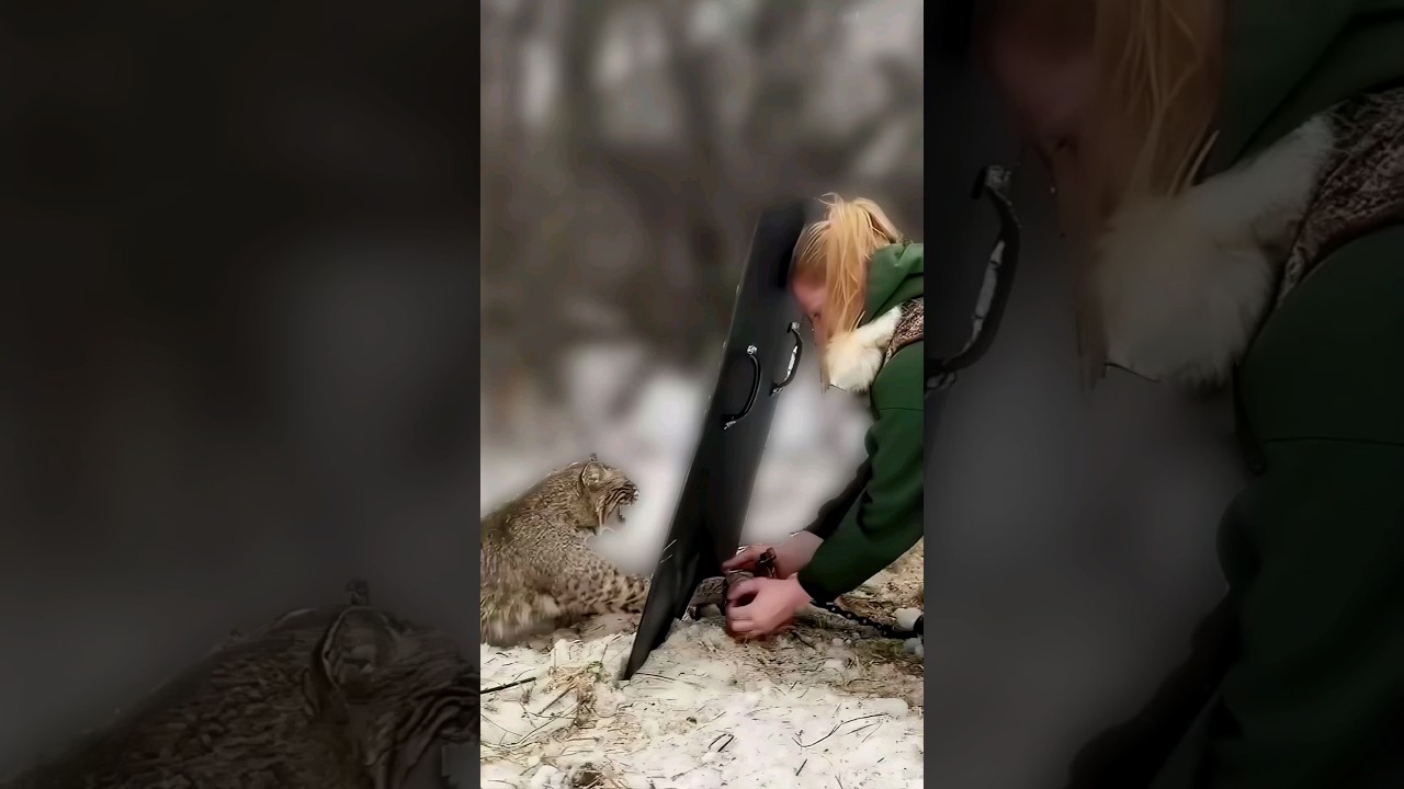 This bobcat is bound by a trap 😨