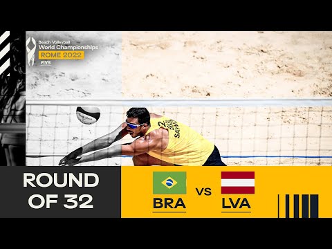 Bruno Schmidt/Saymon 🇧🇷 vs. Samoilovs/Smedins 🇱🇻 Men's R-32 Highlights Rome 2022 #BeachWorldChamps