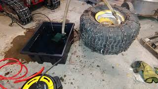filling lawn tire with antifreeze
