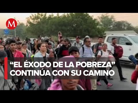 Caravana migrante "Éxodo de la pobreza" llega a Tapanatepec, en Oaxaca