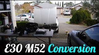 E30 M52 Conversion Episode 3. R134a Aircon Part 1 ~ Engine Part 1