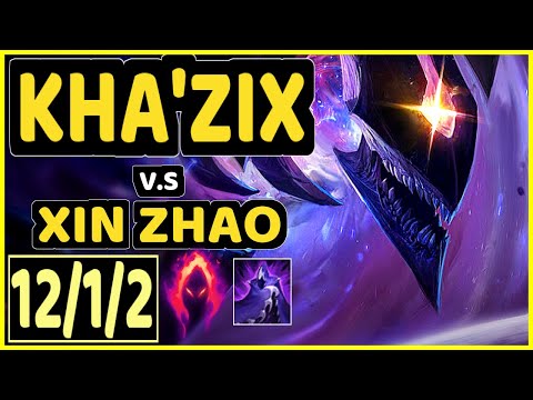 KHA'ZIX vs XIN ZHAO - 12/1/2 KDA JUNGLE GAMEPLAY - EUW Ranked GRANDMASTER