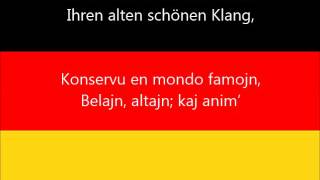 The Anthem of Germany - Esperanto - Deutschlandlied (lyrics)