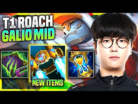ROACH PICKS GALIO WITH NEW ITEM HEXTECH ROCKETBELT! - T1 Roach Plays Galio Mid vs Ekko!
