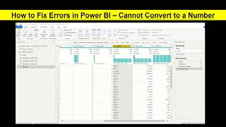Power BI Basics - How to Fix Error   Cannot Convert to a Number