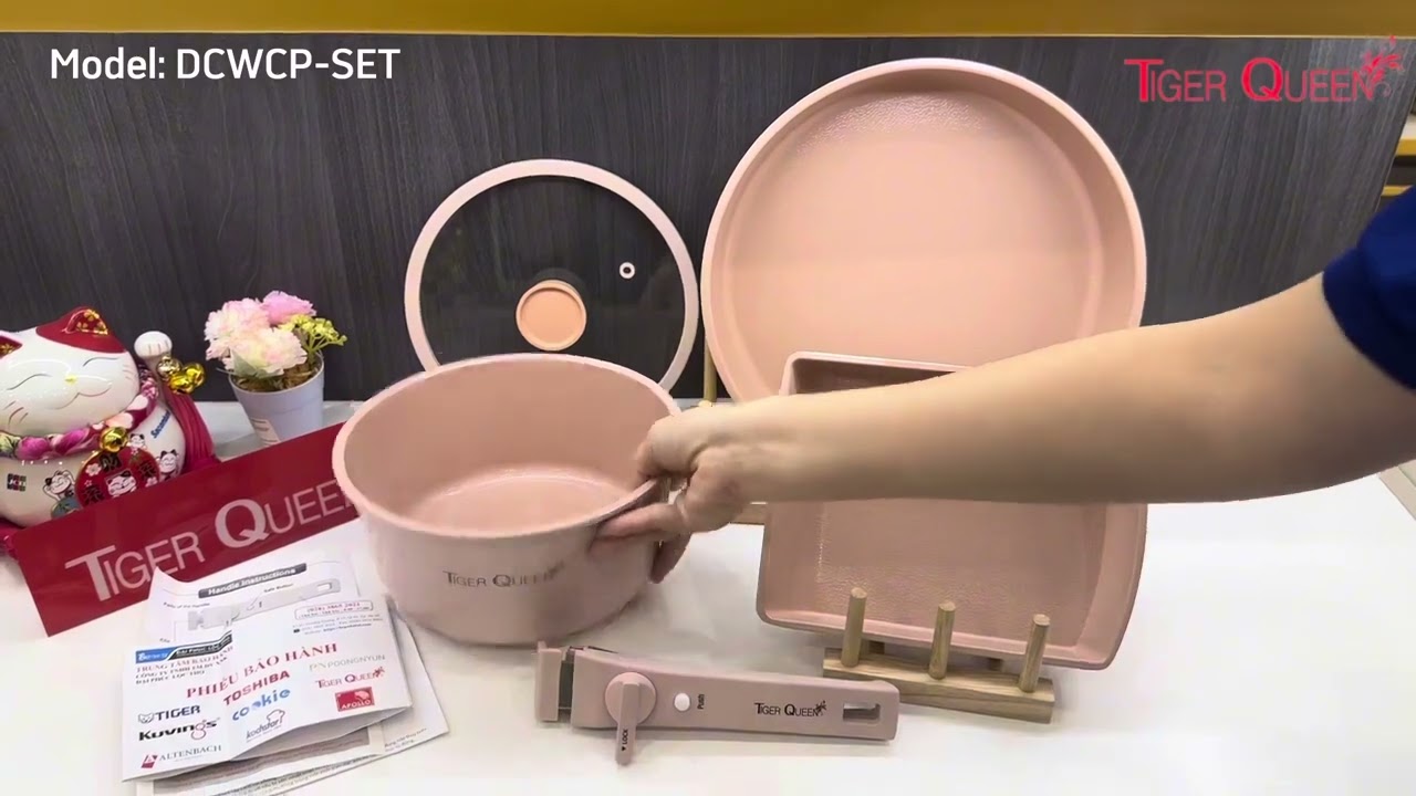 Bộ nồi ceramic hiệu Tiger Queen DCWCP-SET & DCWCB-SET [5 món]