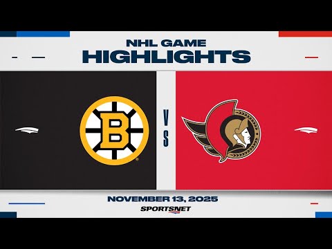 NHL Highlights | Bruins vs. Senators - November 13, 2025