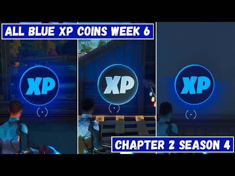 All 3 Blue XP Coins Locations Week 6! - Deja Blue Punch Card Fortnite Chapter 2 Season 4