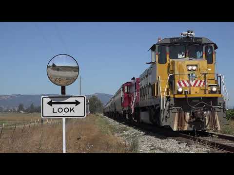 Waves from the cab of NWP 2611 by Ben and Ryan  as train leaves from Schellville