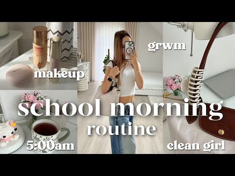 MOJA PORANNA RUTYNA DO SZKOŁY 😴 5:00 am, outfit, makeup